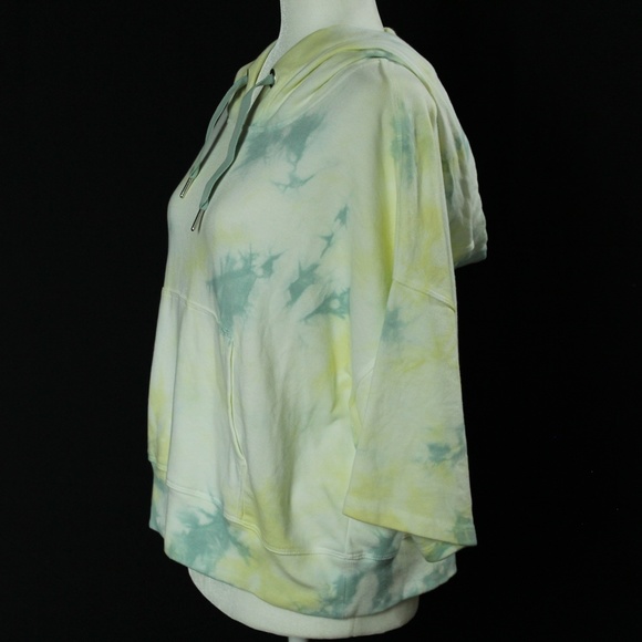 Mono B | Yellow & Green Tie Dye Cropped Hoodie | Sz L - Picture 6 of 16